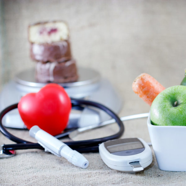 Heart monitor, donuts, fruit
